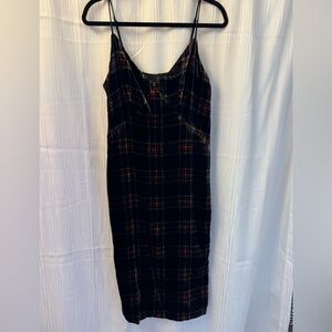 J. Crew Black and Red Midi Dress